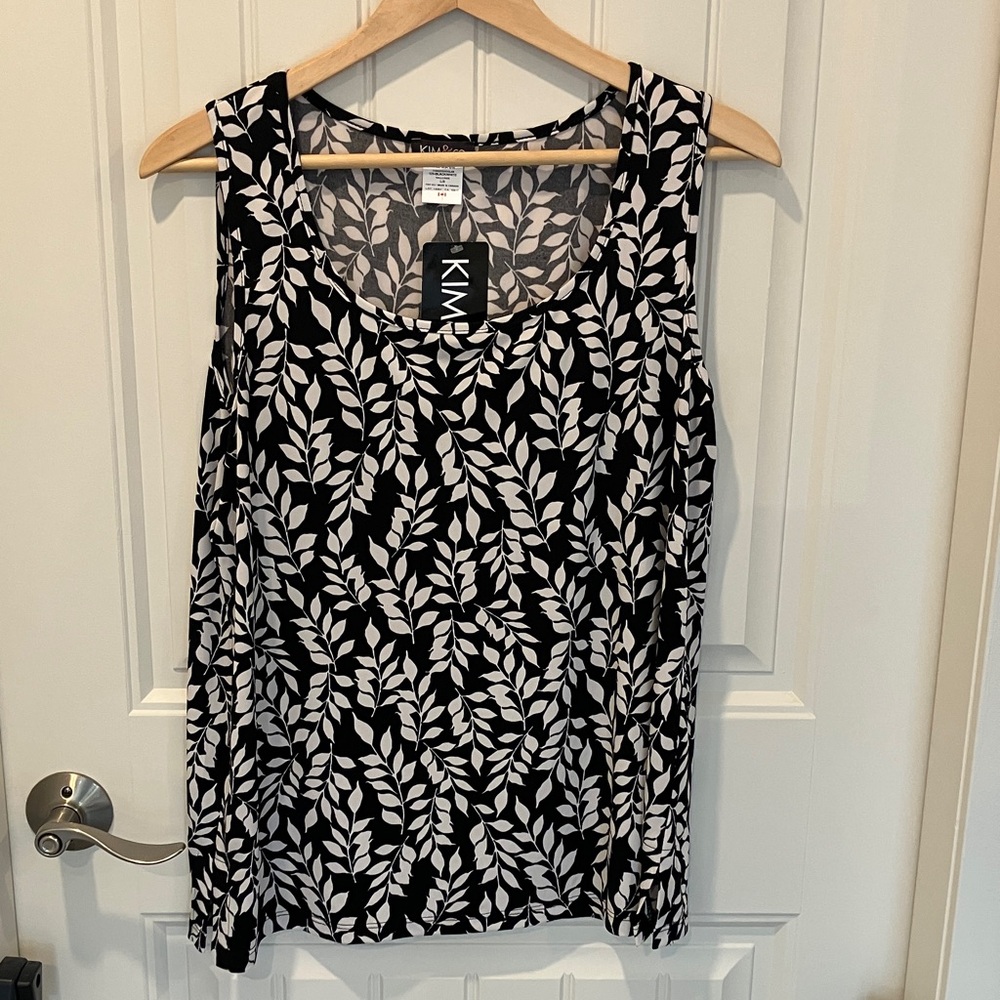 KIM & CO TANK BLACK WHITE L BNWT